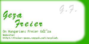 geza freier business card